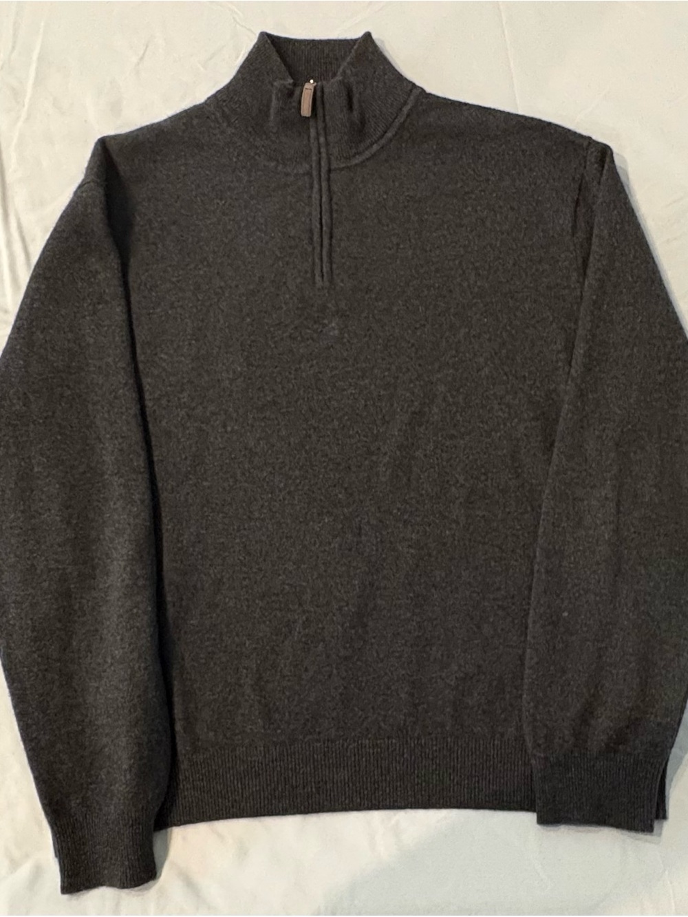Tasso Elba Cashmere Men's Charcoal Half-Zip Sweater XL